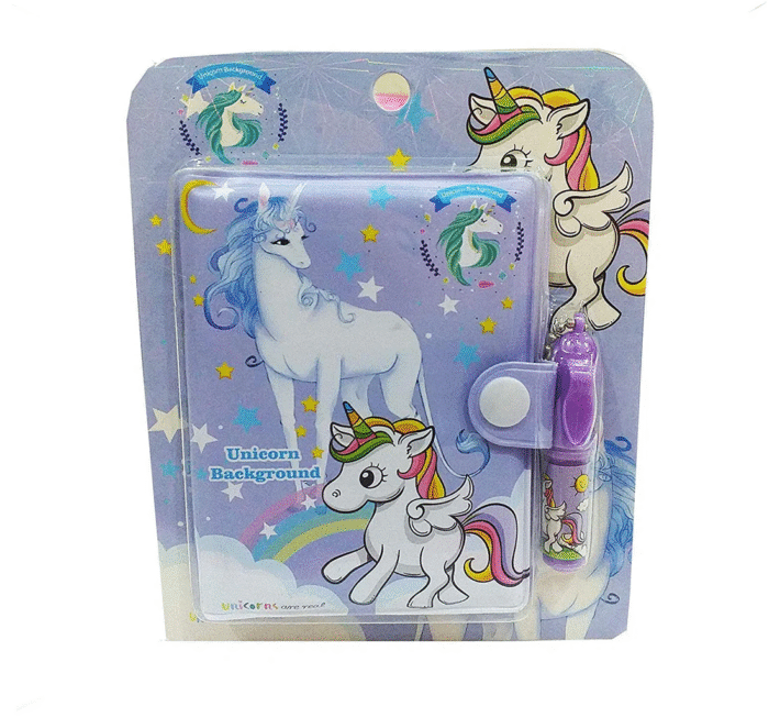 Cute Mini Unicorn Design Pocket Diary with Pen for Kids (Random Colour)