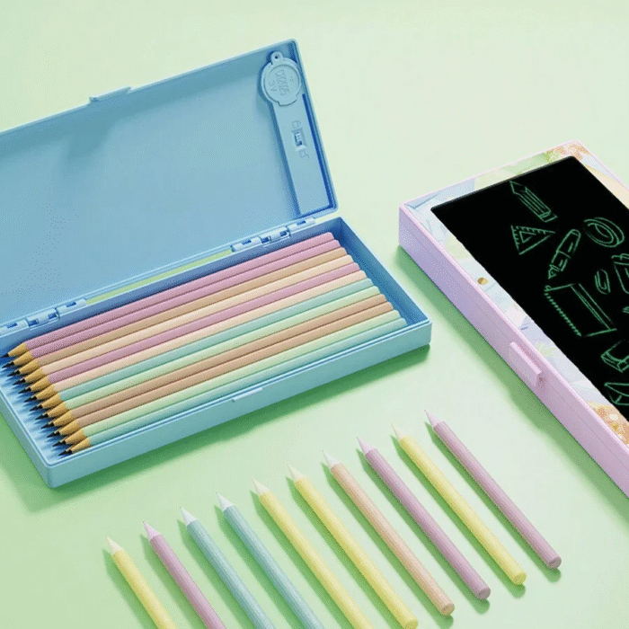 Multi-Functional LCD Drawing Tablet Pencil/Compass Box