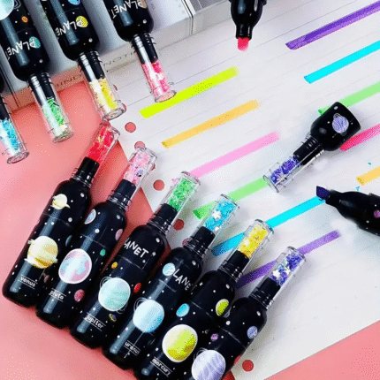 Space Theme Bottle Shape Highlighters Set Of 6