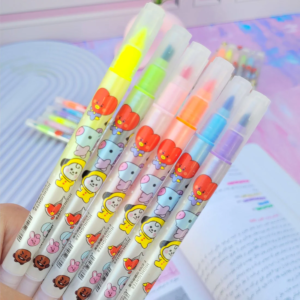 Kawaii Double-headed Highlighter Set of 6 Pcs