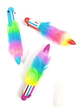 Multicolored Ink Rainbow Fur Pen (Return Gift / Party Favours)
