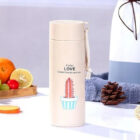 Cactus love Print Glass Water Bottle with Foodgrade Silicone Plastic