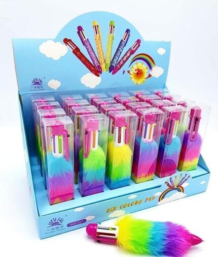 Multicolored Ink Rainbow Fur Pen (Return Gift / Party Favours)