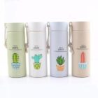 Cactus love Print Glass Water Bottle with Foodgrade Silicone Plastic