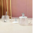 Teddy Glass Cup with Spoon