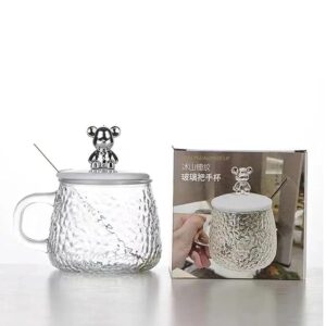 Teddy Glass Cup with Spoon