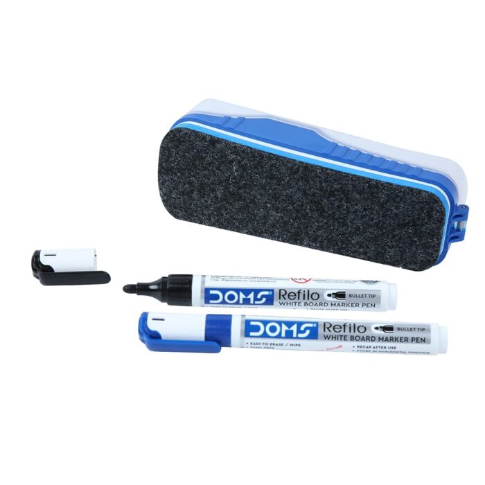 DOMS Fine Magnetic Whiteboard Duster Marker Set