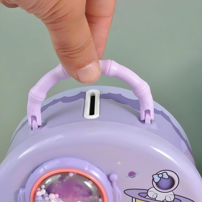 Astronaut Design Tin Box Piggy Bank - Password Protected (Pack of 1)