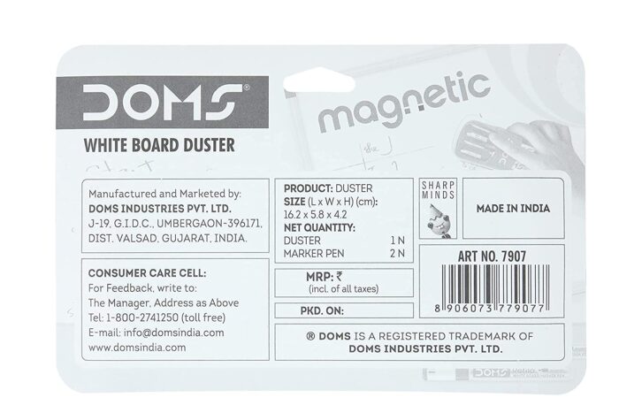 DOMS Fine Magnetic Whiteboard Duster Marker Set