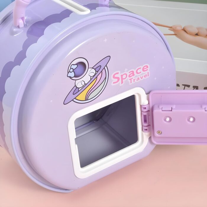 Astronaut Design Tin Box Piggy Bank - Password Protected (Pack of 1)