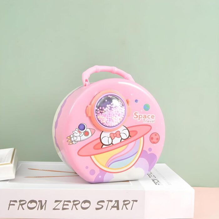 Astronaut Design Tin Box Piggy Bank - Password Protected (Pack of 1)