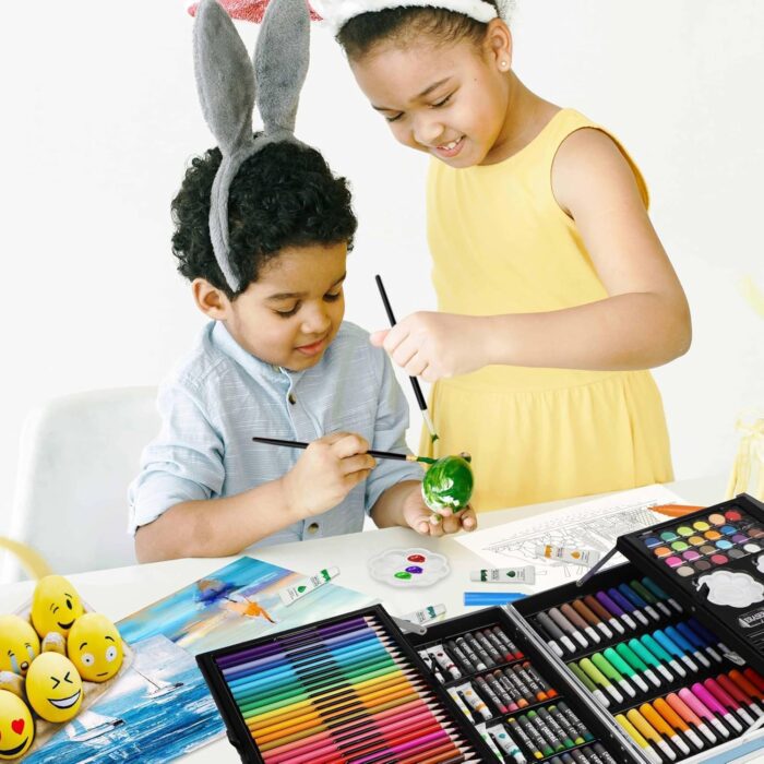 Unicorn Drawing Kit (145pc) - Markers, Crayons, H&B Pencils, Case