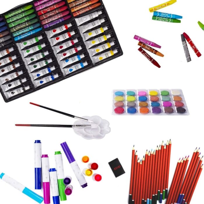 Unicorn Drawing Kit (145pc) - Markers, Crayons, H&B Pencils, Case