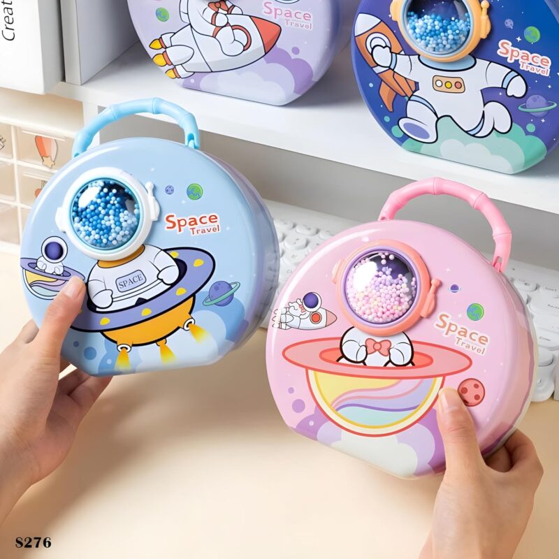 Astronaut Design Tin Box Piggy Bank - Password Protected (Pack of 1)