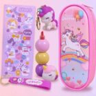 Dancing Unicorn pouch with highlighter & keychain , stickers