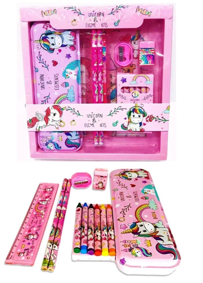 Unicorn Pencil Box Stationery Set