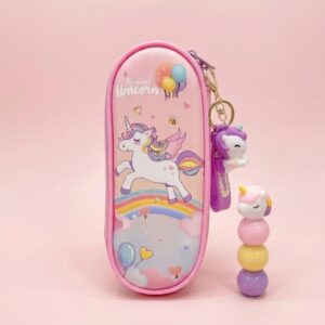 Dancing Unicorn pouch with highlighter & keychain , stickers