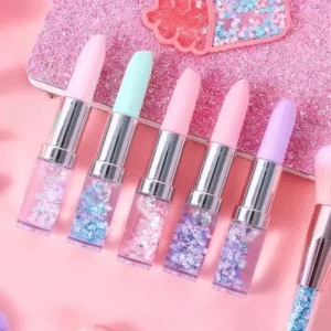 Cute Lipstick Shape Liquid Writing Star Glitter Gel Pens