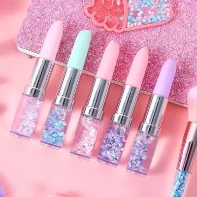 Cute Lipstick Shape Liquid Writing Star Glitter Gel Pens