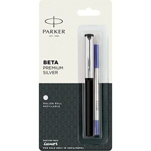 Parker Beta Premium Roller Ball Pen Chrome Trim Silver Finish Cap