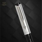 Parker Beta Premium Fountain Pen Refillable Chrome Trim Silver with Free Ink Cartridge (1 Count Ink – Blue)