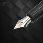 Parker Beta Premium Fountain Pen Refillable Chrome Trim Gold with Free Ink Cartridge (1 Count Ink – Blue)