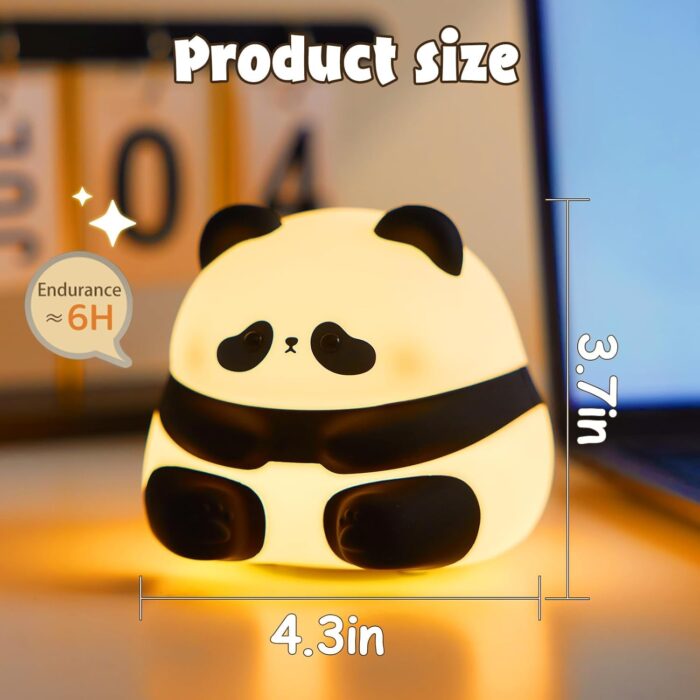 Adorable panda silicone night light with soft warm glow
