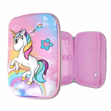 Dream Unicorn Pink Jumbo Pencil Case for Girls – Multipurpose 3D Hardtop Pouch