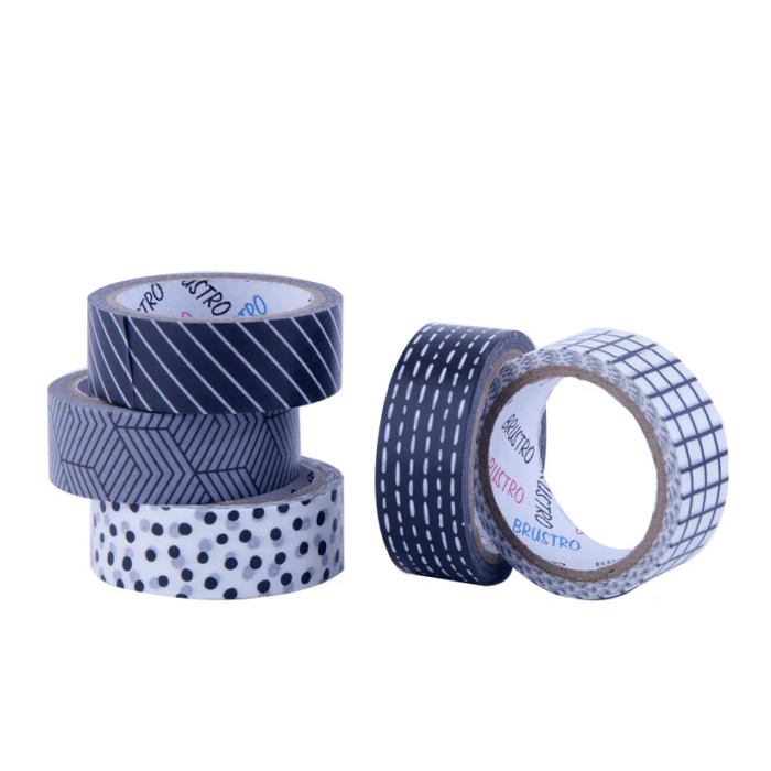 Brustro Timeless Patterns Washi Tape Set of 5 – 15mm x 5mtr