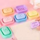 Cute Soap Shaped Erasers With Plastic Case