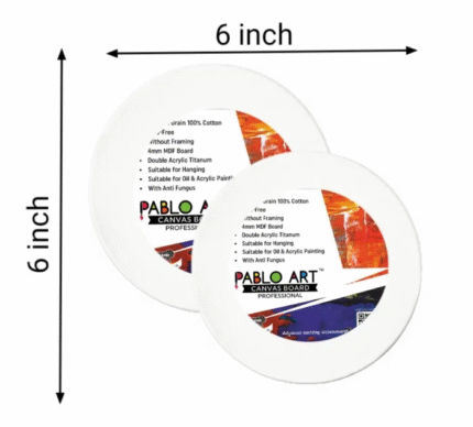 Pablo Art 6 inch Round Canvas Board