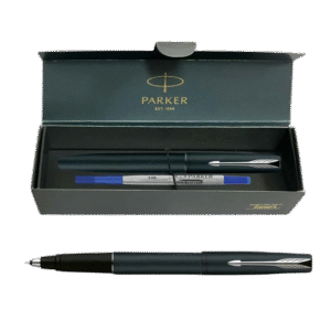 Parker Frontier Matte Black Chrome Trim Roller Ball Pen
