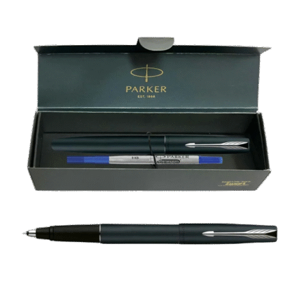 Parker Frontier Matte Black Chrome Trim Roller Ball Pen