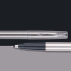 Parker Frontier Stainless Steel Chrom Trim Roller Ball Pen Refillable (Pack of 1, Ink – Blue)