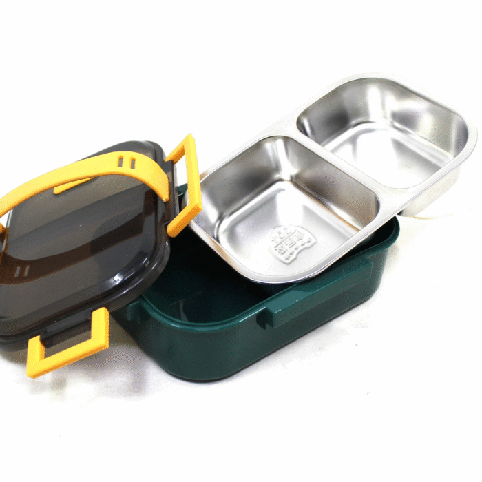 Stainless Steel Insulated Leak-Proof Lunch Box | 2 Compartment | Airtight & Spill-Proof | Assorted Colors