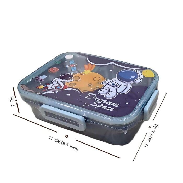 Space Lunch Box 750ml | 3 Compartment SUS304 Stainless Steel Tiffin for Kids | Leak-Proof School Lunch Container