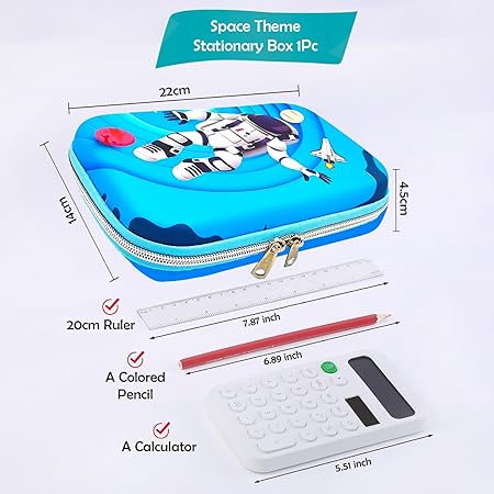 Astronaut Pencil Case for Boys – Space Theme Hardtop Stationery Pouch | Stylish Box for School & College Supplies