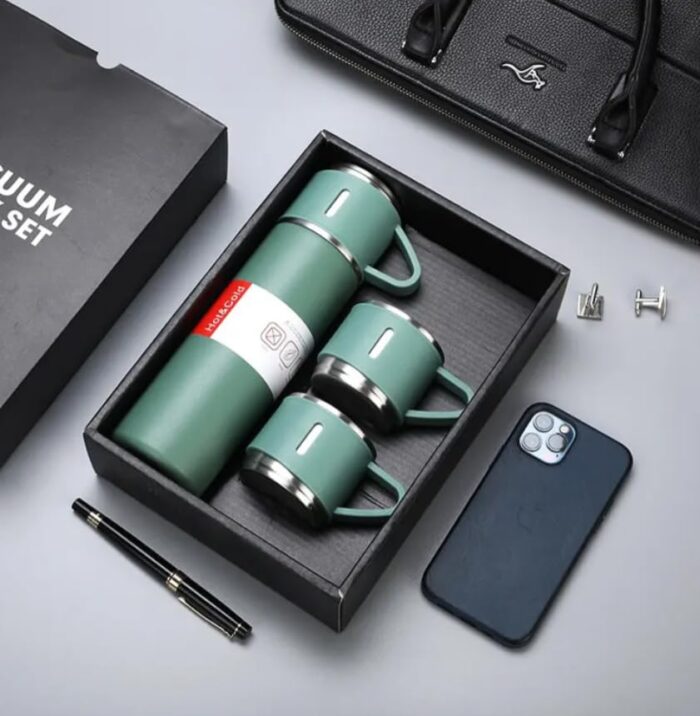 Stainless Steel Vacuum Thermal Flask Set – 500ml Hot & Cold 12-hour Insulation (Pack of 1)