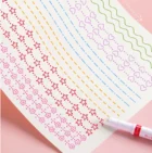 6-in-1 Designer Pattern Roller Linear Color Pen-