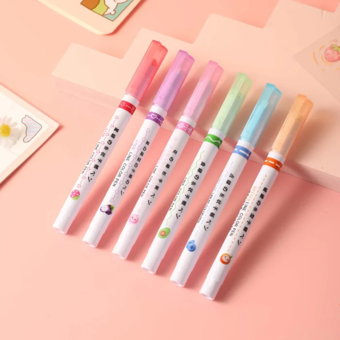6-in-1 Designer Pattern Roller Linear Color Pen-