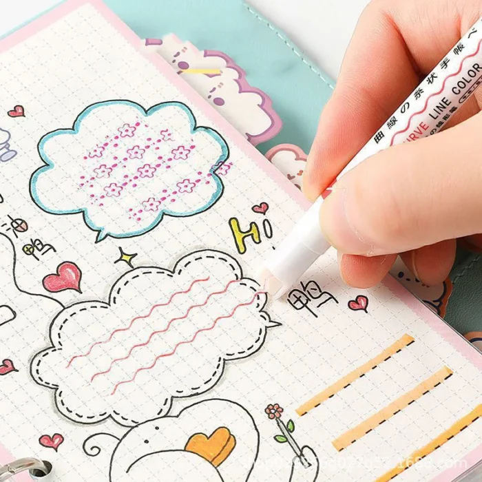 6-in-1 Designer Pattern Roller Linear Color Pen-