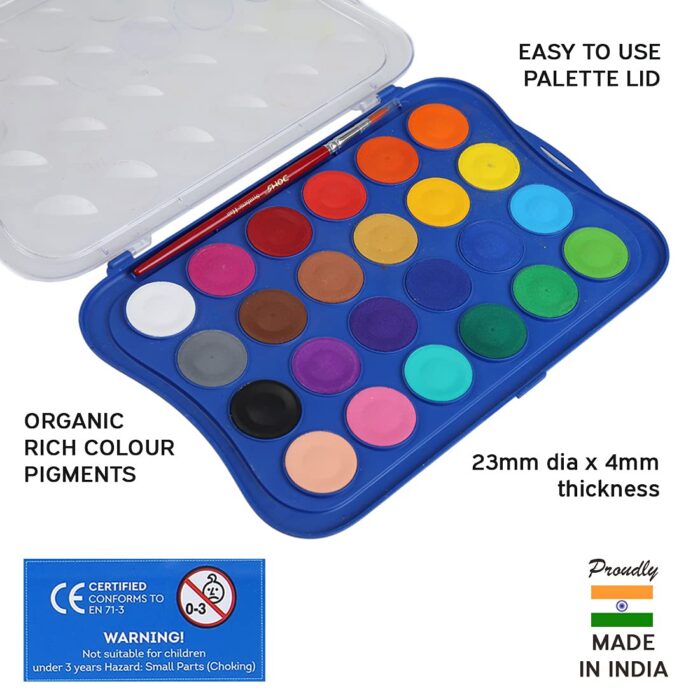 Doms Water Colour Cakes 23mm For Students