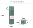 Stainless Steel Vacuum Thermal Flask Set – 500ml Hot & Cold 12-hour Insulation (Pack of 1)
