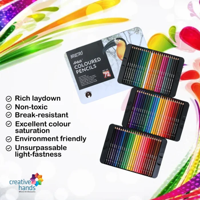BRUSTRO Artists Colour Pencil Set of 72 shades