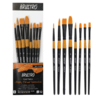 BRUSTRO Artists Gold Taklon Brushes Set of 8