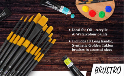 BRUSTRO Artists Gold Taklon Brushes Set of 8
