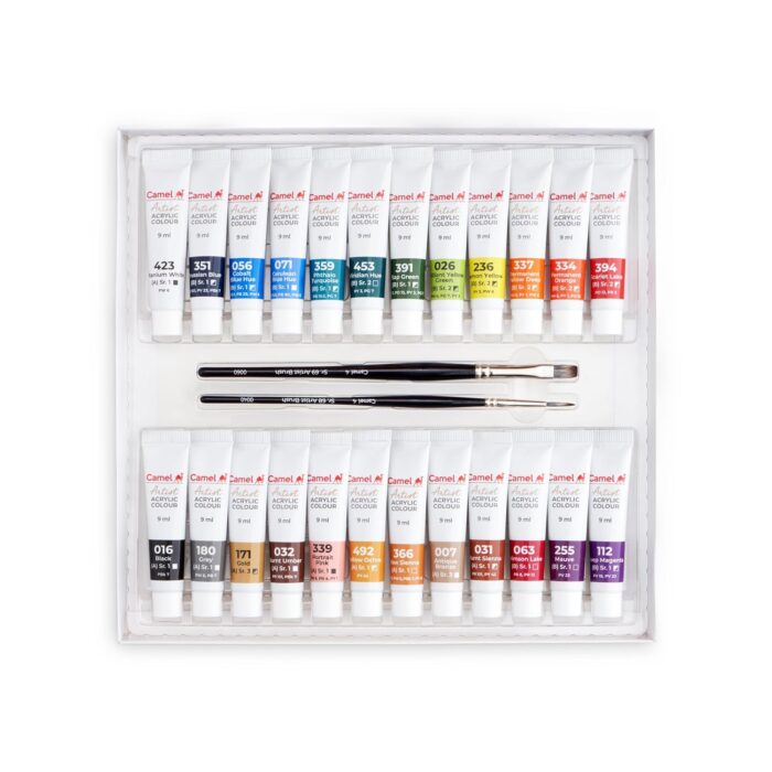 Camel Artist Acrylic Colour Set 24 x 9ml tubes