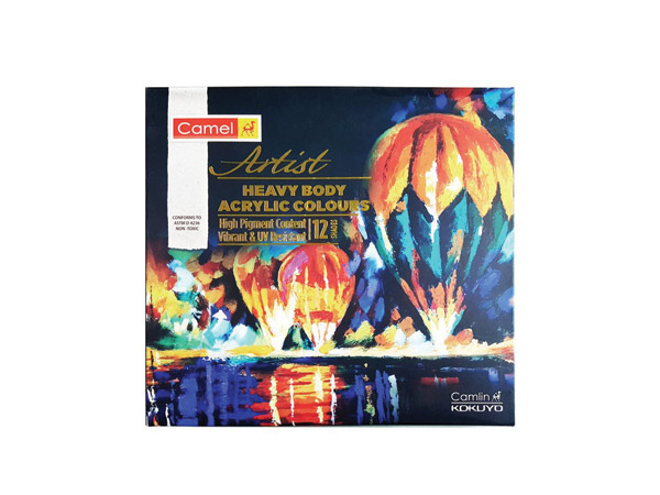 Camel Heavy Body Acrylic Colors, 12x40ml