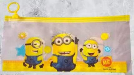 Minions Design Kids Transparent Pencil Pouch for Birthday Return Gifts set of 12