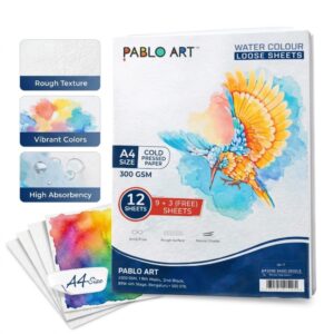 PABLO ART WaterColour Loose Sheets Paper 300 GSM A3 A4 A5